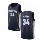 Women's Nike Memphis Grizzlies #34 Brandan Wright Swingman Navy Blue Road NBA Jersey - Icon Edition