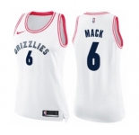 Women's Nike Memphis Grizzlies #6 Shelvin Mack Swingman White Pink Fashion NBA Jersey