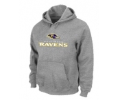 Baltimore Ravens Authentic Logo Pullover Hoodie Grey
