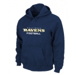 Baltimore Ravens Authentic font Pullover Hoodie D.Blue
