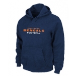Cincinnati Bengals Authentic font Pullover Hoodie D.Blue