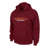 Cincinnati Bengals Authentic font Pullover Hoodie Red