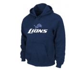 Detroit Lions Authentic Logo Pullover Hoodie D.Blue