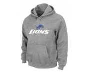 Detroit Lions Authentic Logo Pullover Hoodie Grey