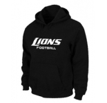 Detroit Lions Authentic font Pullover Hoodie Black
