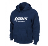 Detroit Lions Authentic font Pullover Hoodie D.Blue