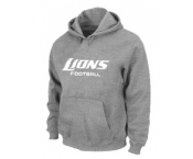 Detroit Lions Authentic font Pullover Hoodie Grey
