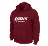 Detroit Lions Authentic font Pullover Hoodie Red