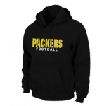 Green Bay Packers font Pullover Hoodie Black
