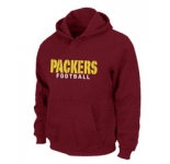 Green Bay Packers font Pullover Hoodie Red