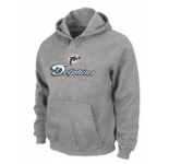 Miami Dolphins Authentic Logo Pullover Hoodie Grey