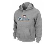 Miami Dolphins Authentic Logo Pullover Hoodie Grey
