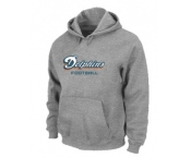 Miami Dolphins Authentic font Pullover Hoodie Grey