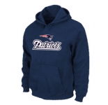 New England Patriots Authentic Logo Pullover Hoodie D.Blue
