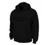 New Orleans Sains Authentic font Pullover Hoodie Black