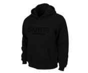 New Orleans Sains Authentic font Pullover Hoodie Black