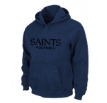 New Orleans Sains Authentic font Pullover Hoodie D.Blue