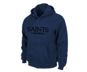 New Orleans Sains Authentic font Pullover Hoodie D.Blue