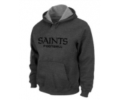 New Orleans Sains Authentic font Pullover Hoodie D.Grey