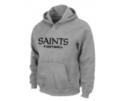 New Orleans Sains Authentic font Pullover Hoodie Grey