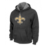 New Orleans Sains Logo Pullover Hoodie D.Grey