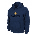 New Orleans Saints Authentic Logo Pullover Hoodie D.Blue