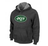 New York Jets Logo Pullover Hoodie D.Grey