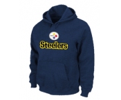 Pittsburgh Steelers Authentic Logo Pullover Hoodie D.Blue