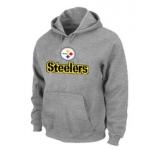 Pittsburgh Steelers Authentic Logo Pullover Hoodie Grey