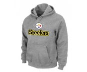 Pittsburgh Steelers Authentic Logo Pullover Hoodie Grey