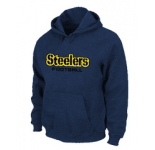 Pittsburgh Steelers Authentic font Pullover Hoodie D.Blue