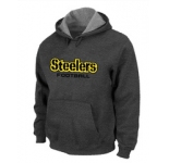 Pittsburgh Steelers Authentic font Pullover Hoodie D.Grey