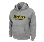 Pittsburgh Steelers Authentic font Pullover Hoodie Grey