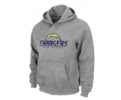 San Diego Chargers Authentic Logo Pullover Hoodie Grey