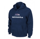 Seattle Seahawks Authentic Logo Pullover Hoodie D.Blue
