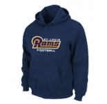 St.Louis Rams Authentic font Pullover Hoodie D.Blue