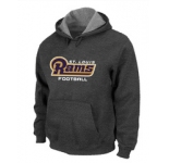 St.Louis Rams Authentic font Pullover Hoodie D.Grey