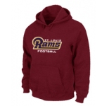 St.Louis Rams Authentic font Pullover Hoodie Red
