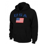 USA Flag Pullover Hoodie black