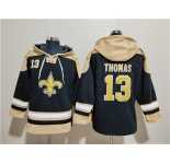 Men's New Orleans Saints #13 Michael Thomas Black Ageless Must-Have Lace-Up Pullover Hoodie