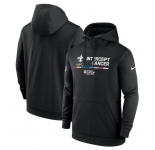 Men's New Orleans Saints 2022 Black Crucial Catch Therma Performance Pullover Hoodie
