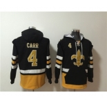 Men's New Orleans Saints #4 Derek Carr Black Ageless Must-Have Lace-Up Pullover Hoodie