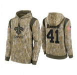 Men's New Orleans Saints #41 Alvin Kamara Camo 2021 Salute To Service Therma Performance Pullover Hoodie