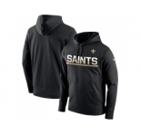 Men's New Orleans Saints Nike Black Sideline Circuit Pullover Performance Hoodie