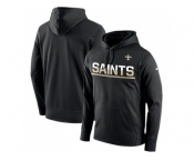 Men's New Orleans Saints Nike Black Sideline Circuit Pullover Performance Hoodie