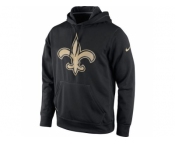 Men's New Orleans Saints Nike Black Warp Performance Pullover Hoodie
