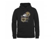 Men's New Orleans Saints Pro Line Black Throwback Logo Pullover Hoodie