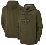 NFL Men's New Orleans Saints Nike Olive Salute to Service Pullover Hoodie