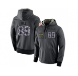 NFL Men's Nike New Orleans Saints #89 Josh Hill Stitched Black Anthracite Salute to Service Player Performance Hoodie