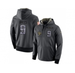 NFL Men's Nike New Orleans Saints #9 Drew Brees Stitched Black Anthracite Salute to Service Player Performance Hoodie